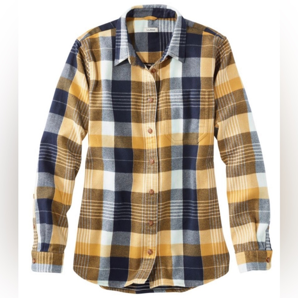 L.L. Bean 100% Cotton Flannel Button-up Shirt